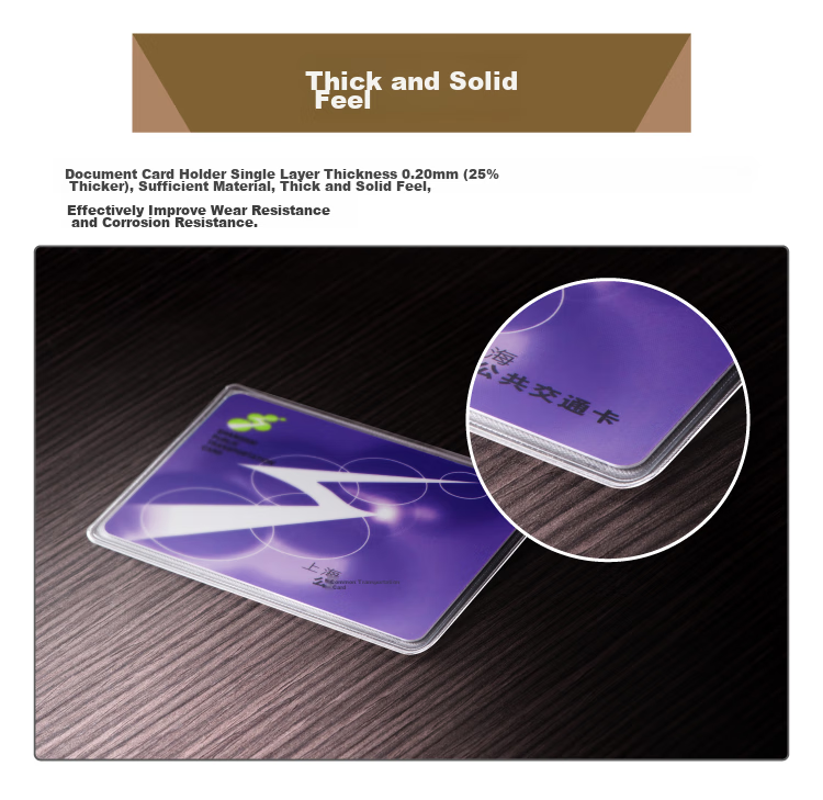 UHOO [Super Popular] Frosted Transparent Card Holder for Bank Cards, 10-Pack Transportation Bus Card Holder Film ID Card Case 6648 2