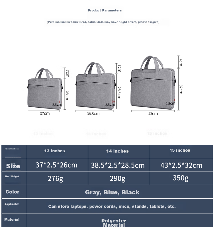 BUBM Laptop Sleeve for Apple, Dell, And ASUS Computers, Handheld 13.3-Inch Air Pro Notebook Protective Case, Thin Briefcase, Business Inner Bag for Men And Wome 9