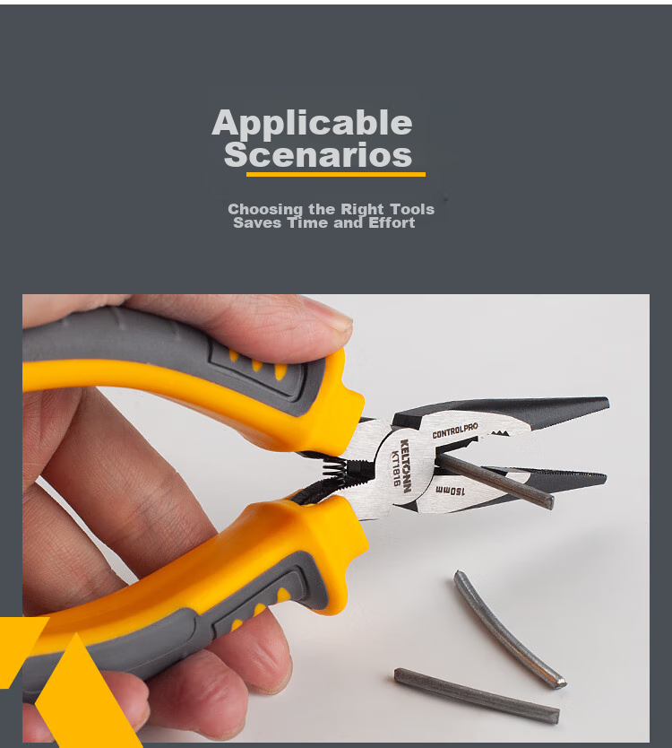 KELTONN Needle-Nose Pliers, 6-Inch Long Nose Pliers, Pointed Pliers, Electrician's Pliers, Blackened Anti-Rust KT1816 6