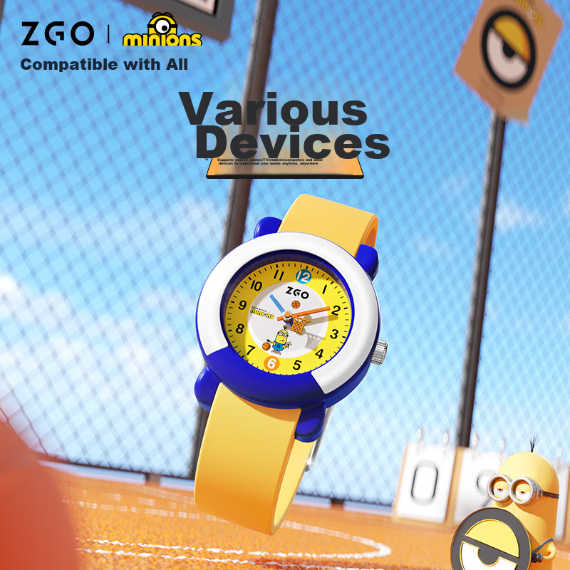 Детские часы ZGO Minions для мальчиков 3-6 лет, игрушка для детского сада, электронные часы только с отображением времени, подарок на Новый год