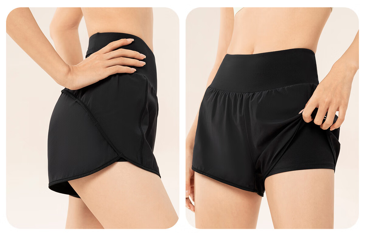 361° Sports Fitness Yoga Shorts, Lightweight Summer Style, Anti-Exposure, Fake Two-Piece Design, Running Sports Breathable Shorts for Outdoor Wear 25