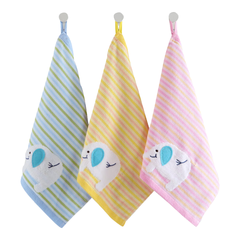 KING SHORE Class A Children's Towel, Pure Cotton 100%, Face Washcloth, Double-Layer Twisted-Free Ladies' Face Towel, 3-Pack Sports
