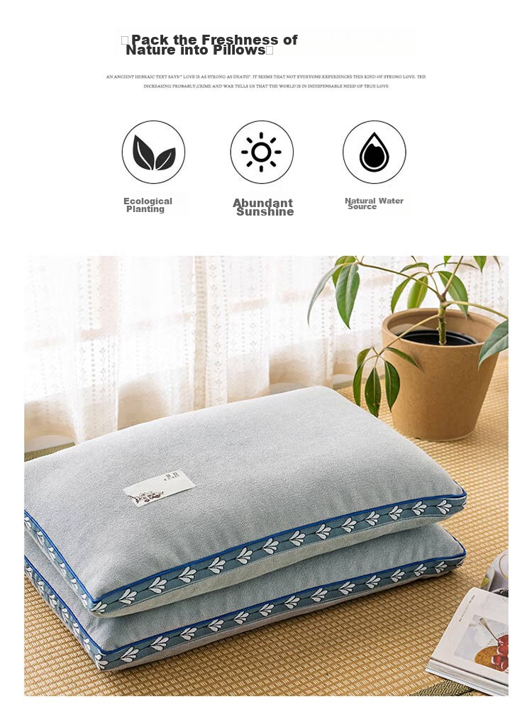 YALU & FREEDOM Buckwheat Pillow, 100% Pure Buckwheat Hull Pillow Core, Adult Sleeping, 5 Jin (2.5 Kg), Removable And Washable, 46x72cm, Pure Gray 9
