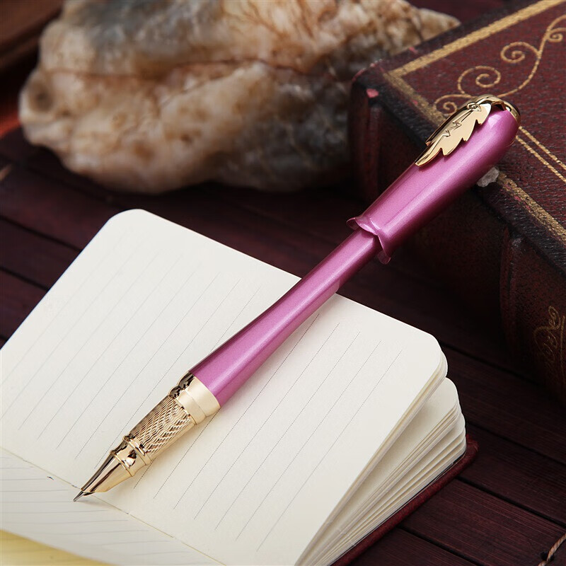 Pimio Fountain Pen Signature Pen, Financial Extra Fine 0.38mm, Birthday Gift for Women, Business Office Gift for Adults And Students, Calligraphy Practice, Ailin Series 986 Purple-Red