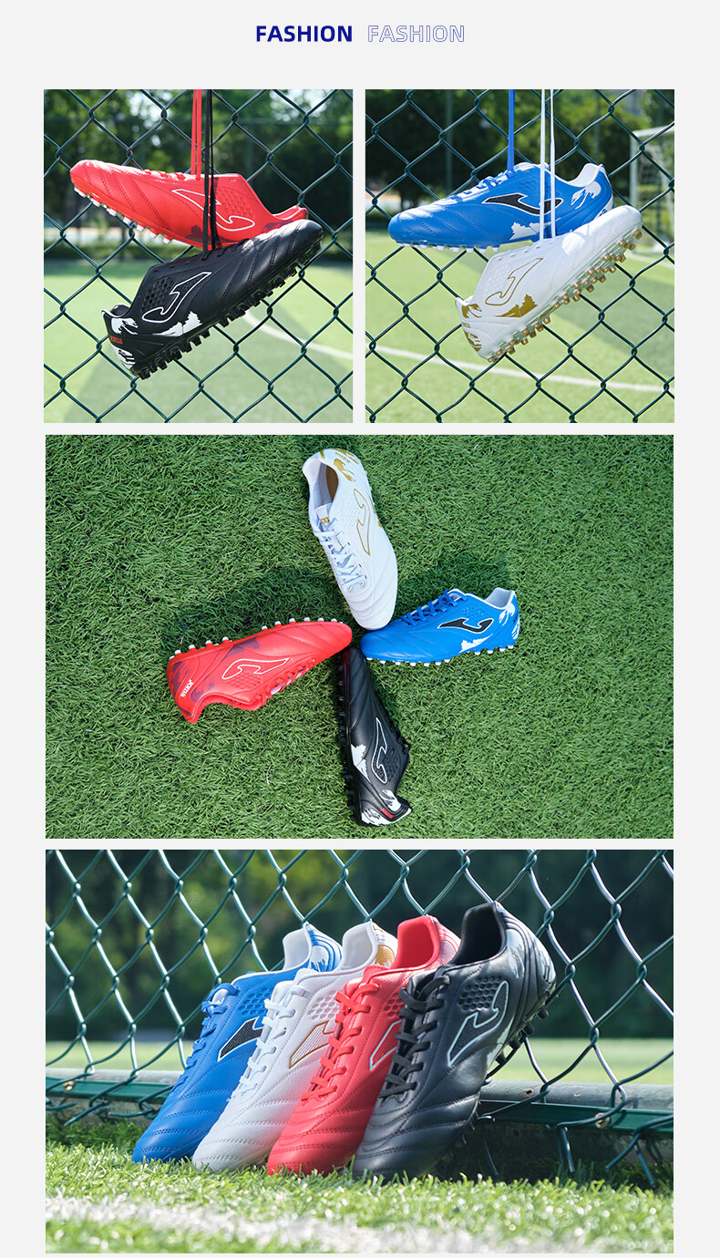 JOMA Children's Soccer Shoes for Boys And Girls, Youth Students MG Short Studs Breathable Football Training Shoes, Orange, Size 37 8