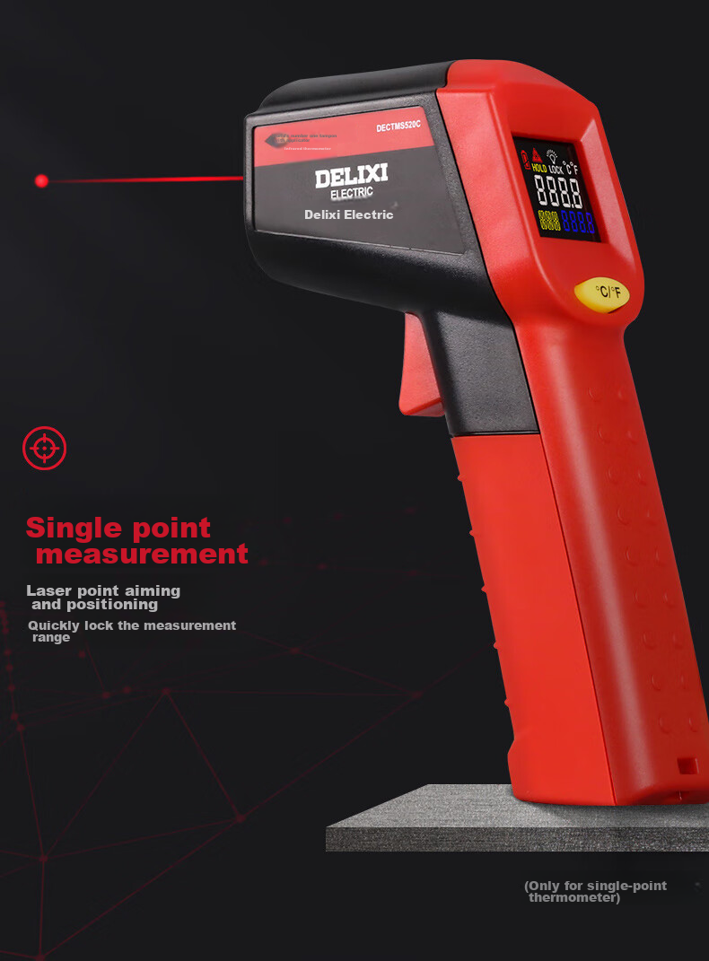 DELIXI ELECTRIC Infrared Thermometer, High-Precision Temperature Gun with Color Screen Display, Handheld Industrial-Grade Thermometer, Multi-Point Temperature Measurement 14