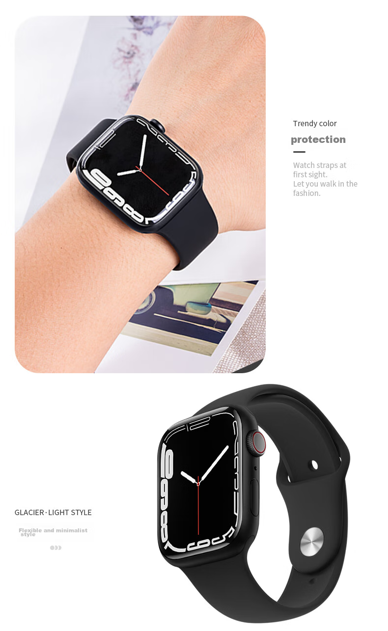 Weiqiantu Compatible with Apple Watch Series 12/11/10/9/8/7/6/ultra4/32, Sports Silicone Watch Band for Men And Wome 10