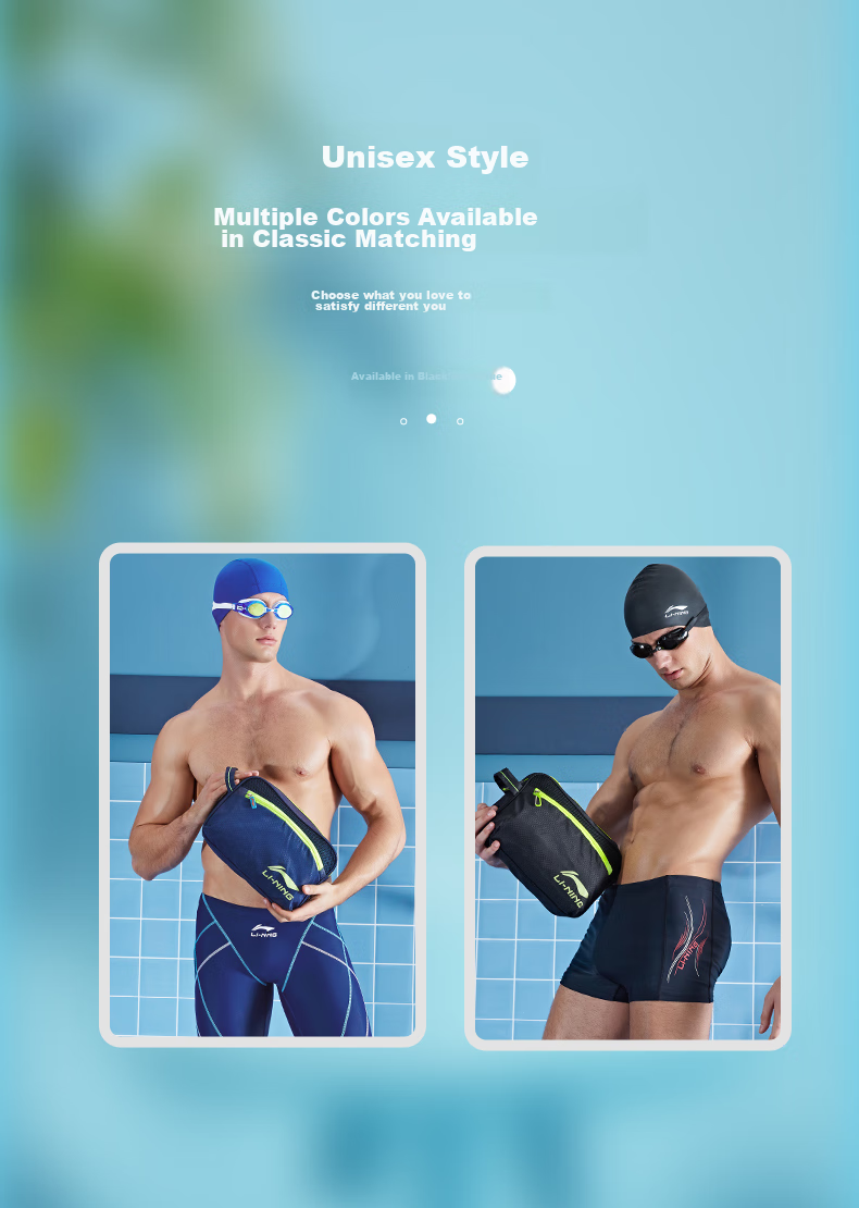 LI-NING Dry-Wet Separation Swim Bag for Men And Women, Storage Waterproof Bag, 750 Navy Blue 6
