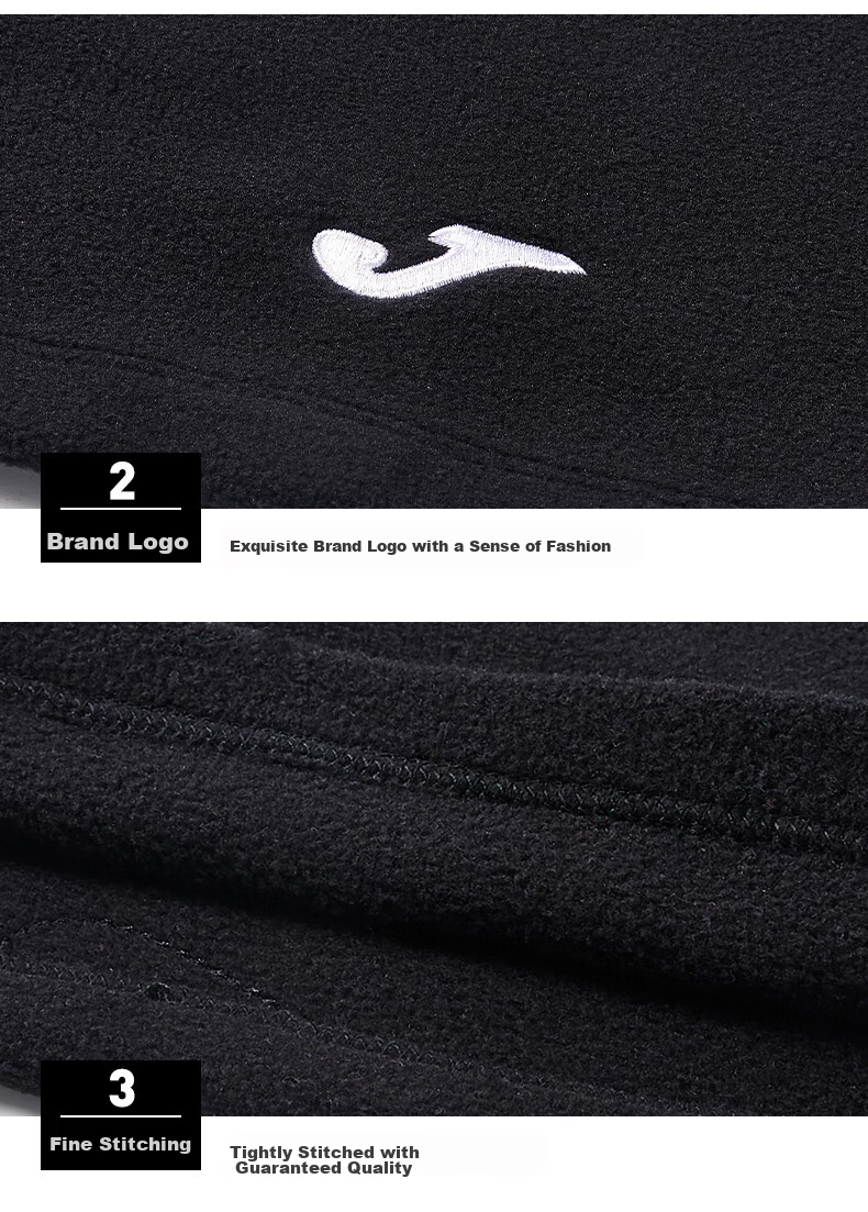 JOMA Fleece Neck Gaiter, Autumn And Winter Thickened Warm Neck Protection, Cycling Face Mask, Outdoor Windproof And Cold-Proof Scarf, Black, One Size Fits All 9