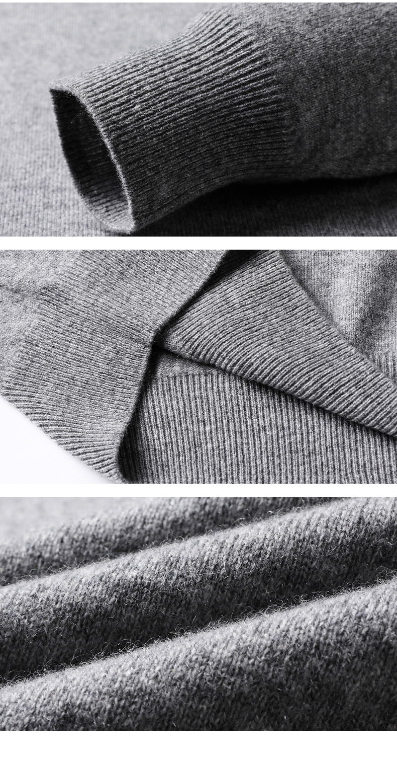 Hengyuanxiang Pure Cashmere Sweater for Men, Semi-Turtleneck, Warm, Versatile, New Year Battle Robe, Zodiac Year Red Sweater, Thick Style 9