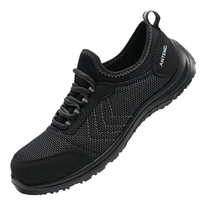 ANTENG Men's Summer Safety Shoes Steel Toe Anti-Smash National Standard Anti-Static Lightweight Breathable Comfortable Safety Shoes AS08 [Anti-Smash/Anti-Static] Size 36