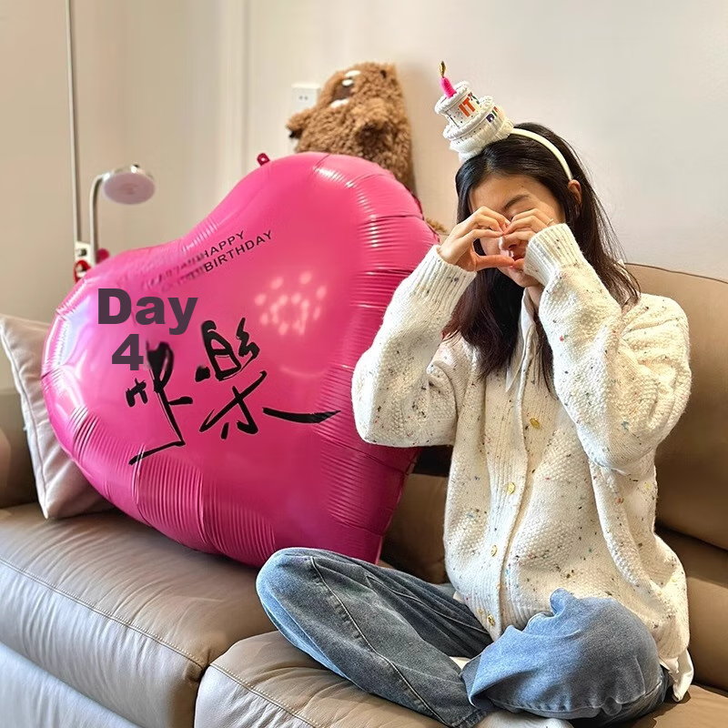 Duomeiyi Heart-Shaped Aluminum Foil Balloon for Birthday Party Decoration, Boy Girl Wedding Anniversary Party Decorations, Rose Red Happy Birthday