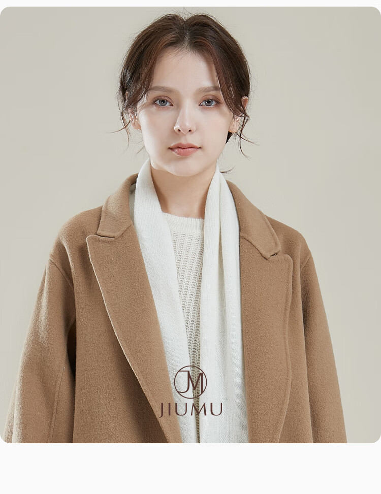 JIUMU 100% Cashmere Small Scarf for Women Autumn Winter Warm Neck Warmer Gift Box for Girls and Moms Birthday Present 26