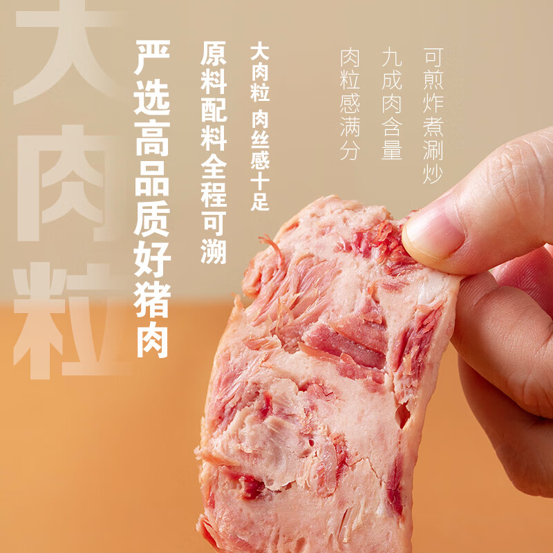 温氏火腿午餐肉罐头340g 猪肉≥90% 即食速食 涮火锅食材 泡面