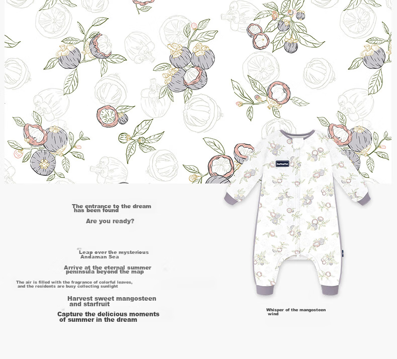 DOMIAMIA Baby Sleeping Bag, Split-Leg Design for All Seasons, Anti-Kick Blanket, Four-Layer Gauze, Rattan Bottle, Size M, 23-27° 29