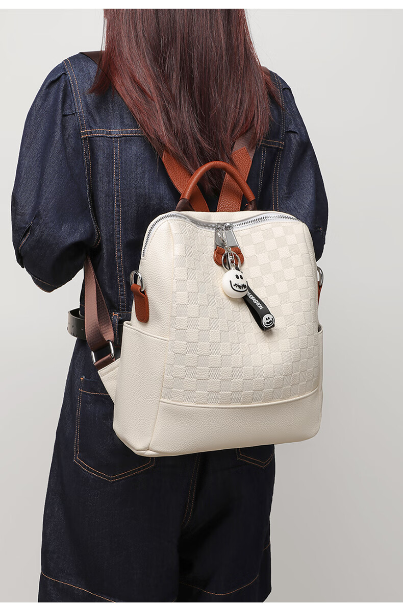 Aiqinghai Top-Grain Leather Backpack for Women, Luxury Brand School Bag, Crossbody Bag, Stylish Casual Versatile Birthday Gift 13