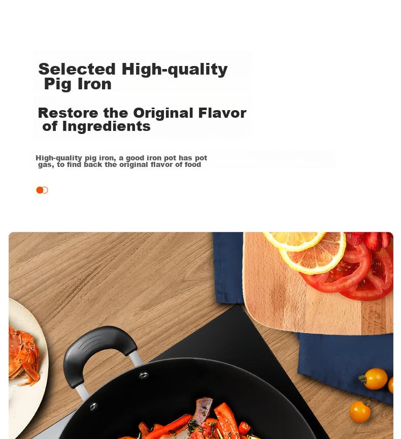 SUPOR Wok Iron Pan Cast Iron Traditional Iron Pan for Home Use, Uncoated Stir-Fry Pan Compatible with Gas And Induction Stoves FC34E21 7