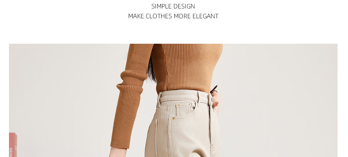 PinCai Women's Jeans, Spring And Autumn White High-Waisted Slimming Heightening Versatile Casual Trousers P143N1010 24