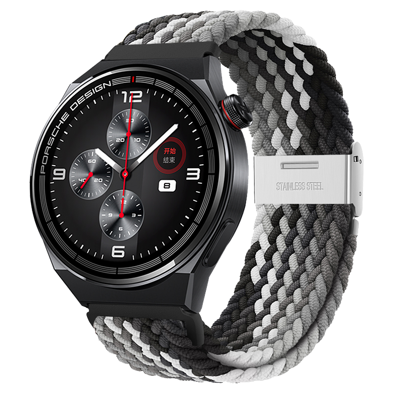 BHO Nylon Braided Loop Watch Strap Compatible with Huawei Watch GT7 Pro/GT6/GT5/GT4/GT3/Watch6/Watch5/4 Pro/3/2/Honor Magic2 Smartwatch