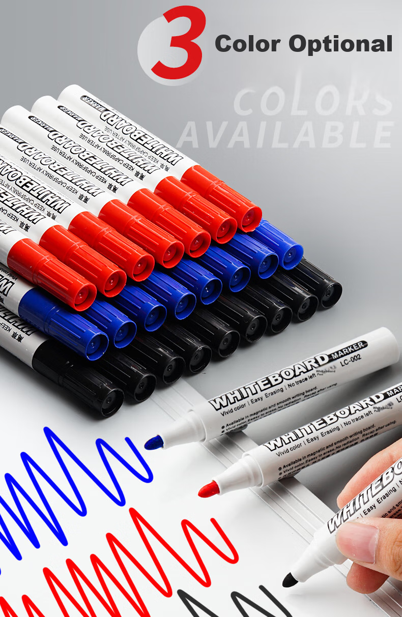 Licao Erasable Whiteboard Markers Set, Easy-To Water-Based Markers for Smooth Writing, Office Meeting Supplies And Essential Teaching Tools, Multiple Colors, 10 Pieces 4