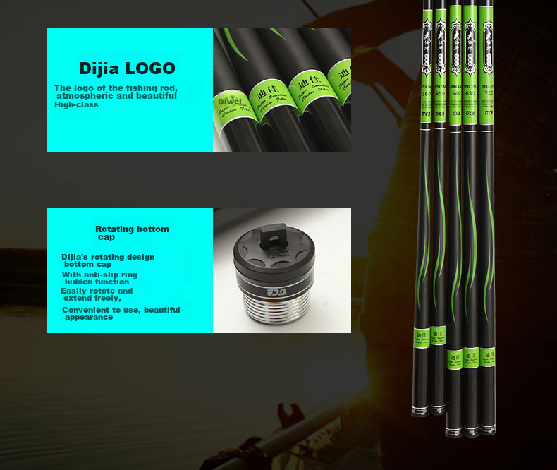 Dijia Fishing Rod, Dahuoshi Flagship Version, 3.6 Meters, 28 Sections, All-Purpose Carp Rod, Universal Pole Fishing Rod, Includes Original Rod Tip, Imported TCF Carbon Fiber 2