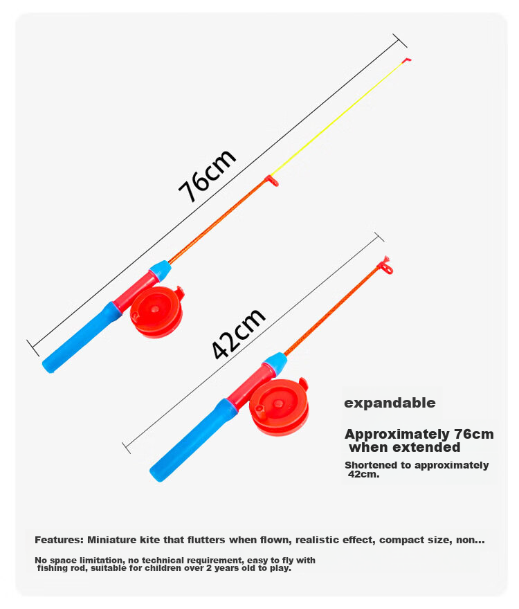 Martin Brother Martin Brother Children's Handheld Fishing Rod Kite, Micro-Wind Easy-Flight Outdoor Toy, Dynamic Kite Swallow, 30-Meter Line 8