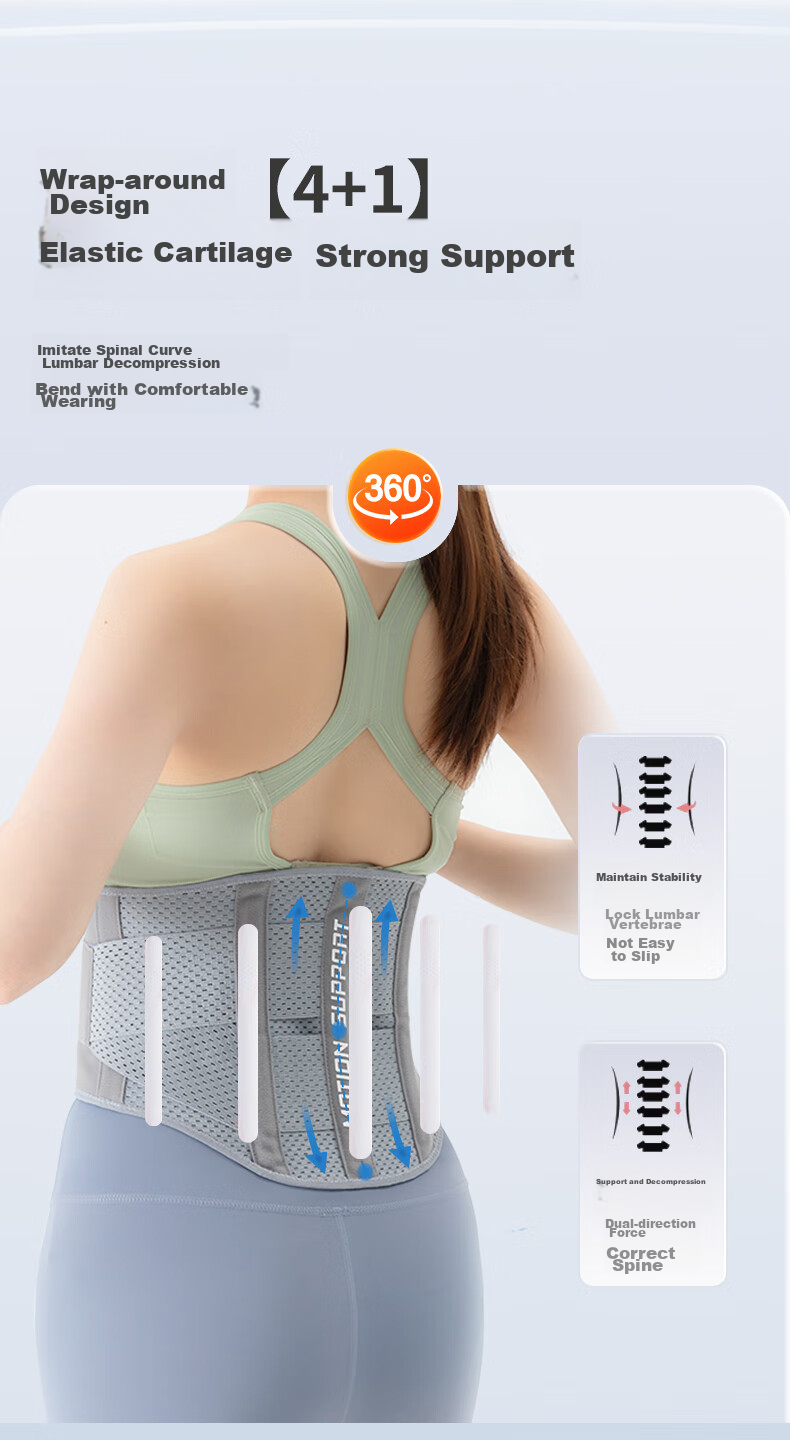 Li-Ning Back Support Belt for Men And Women, Lumbar Disc Herniation, Muscle Strain, Elderly, Warmth, Medical-Grade, Long-Sitting Waist Brace 6