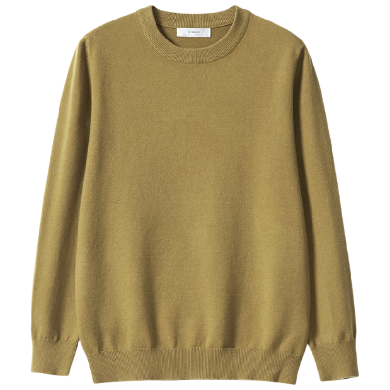 Wendao [Zhen De Rong] Men's Base Layer, Autumn Simple Warm Comfortable Wool-Blend Knit Sweater W8666