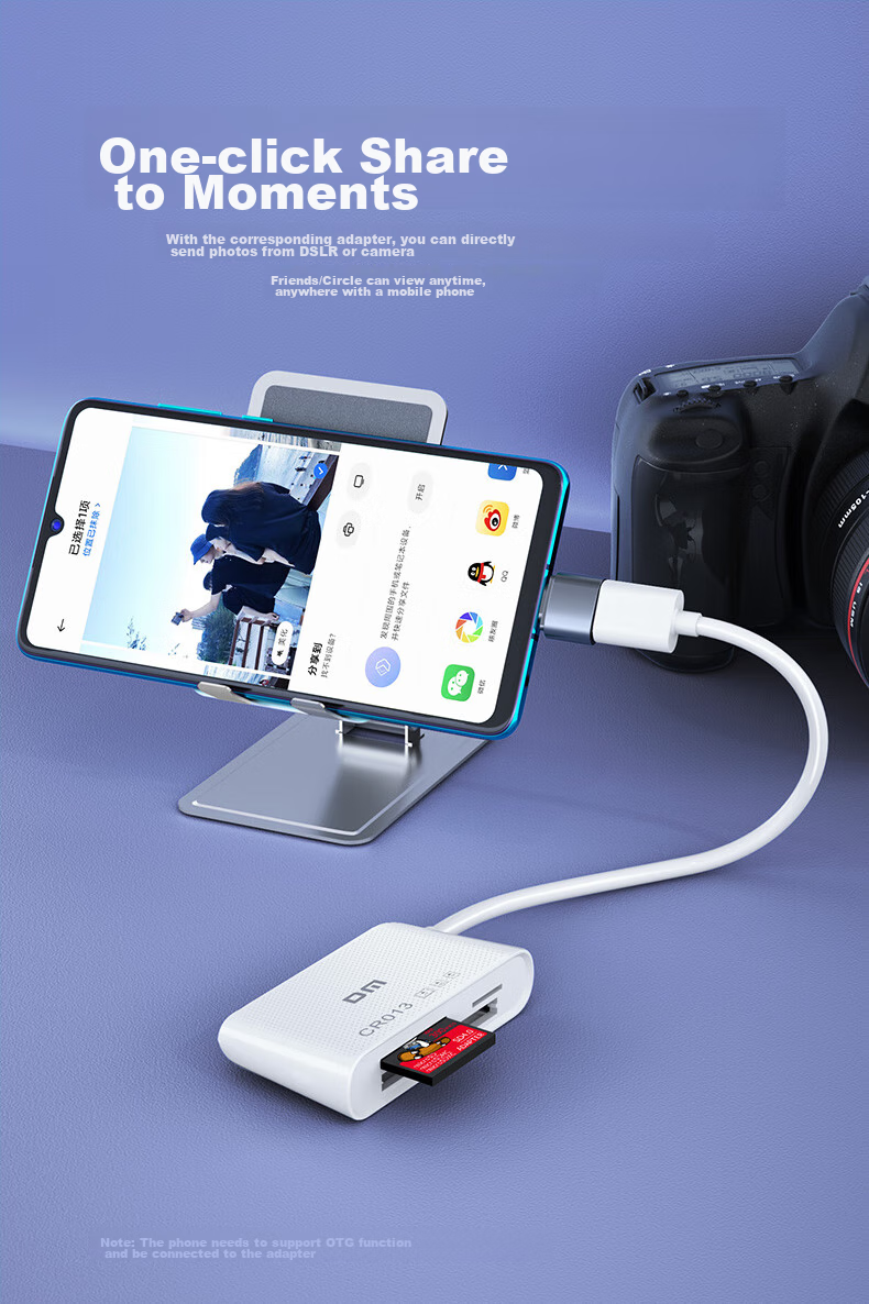 DM Daimai USB2.0 Multifunctional Three-In Card Reader, 15cm, Supports TF/SD/CF And Other Memory Cards for Dash Cam, Phone Card, Camera Storage Memory Card, CR013 5