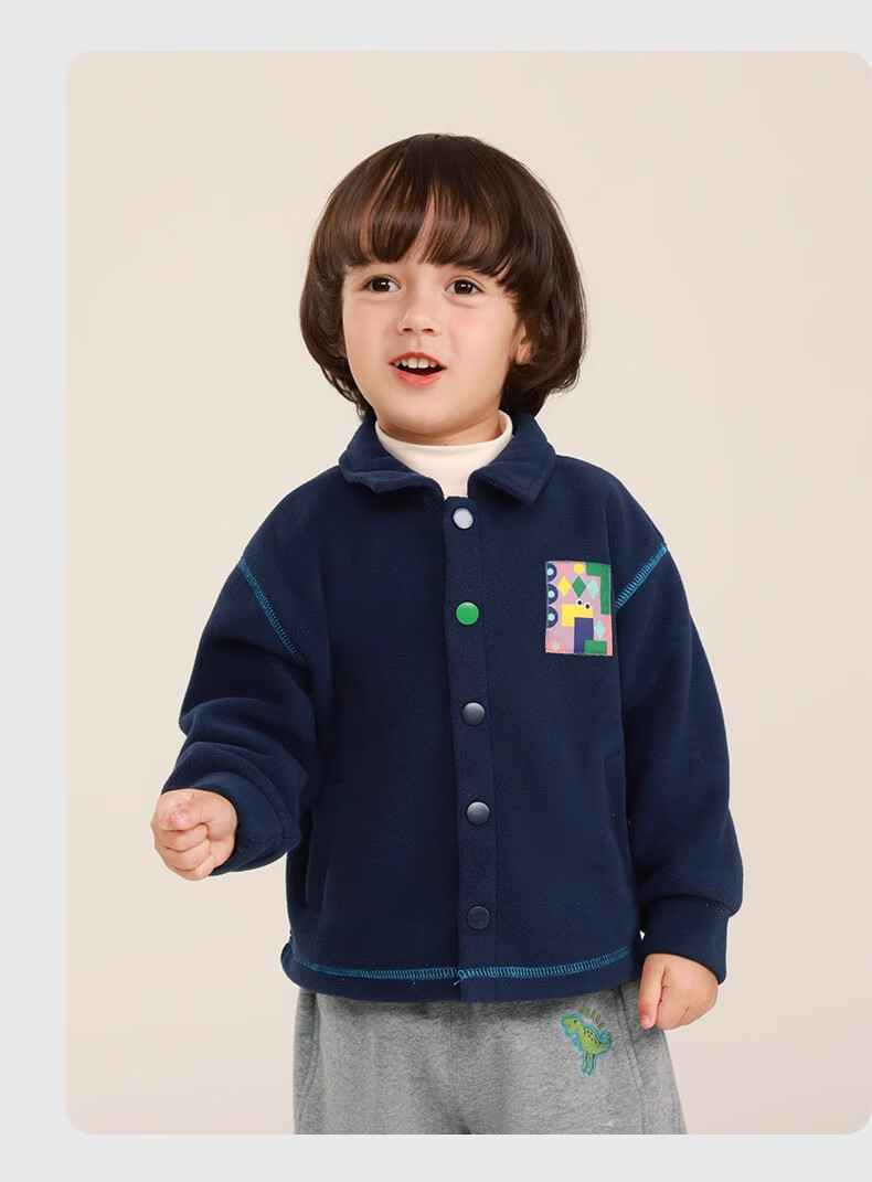 Ciciibear Boys' Fleece Jacket Autumn Winter Baby Boys' Plush Warm Top Children's Fall Clothing Toddler 15