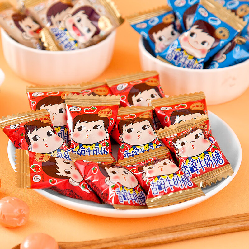 不二家 香醇牛奶糖 500克(约145颗) 婚庆喜糖 儿童糖果 休闲零食 礼物