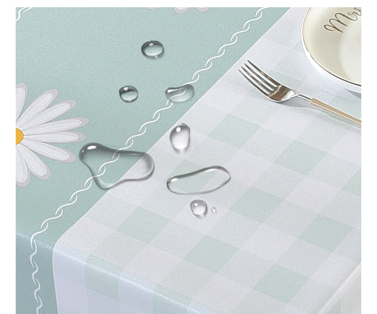Mihua Rectangular Tablecloth, Waterproof And Oil-Proof, Washable, Heat-Resistant PVC Table Mat, Coffee Table Cover, Small Floral Patter 6