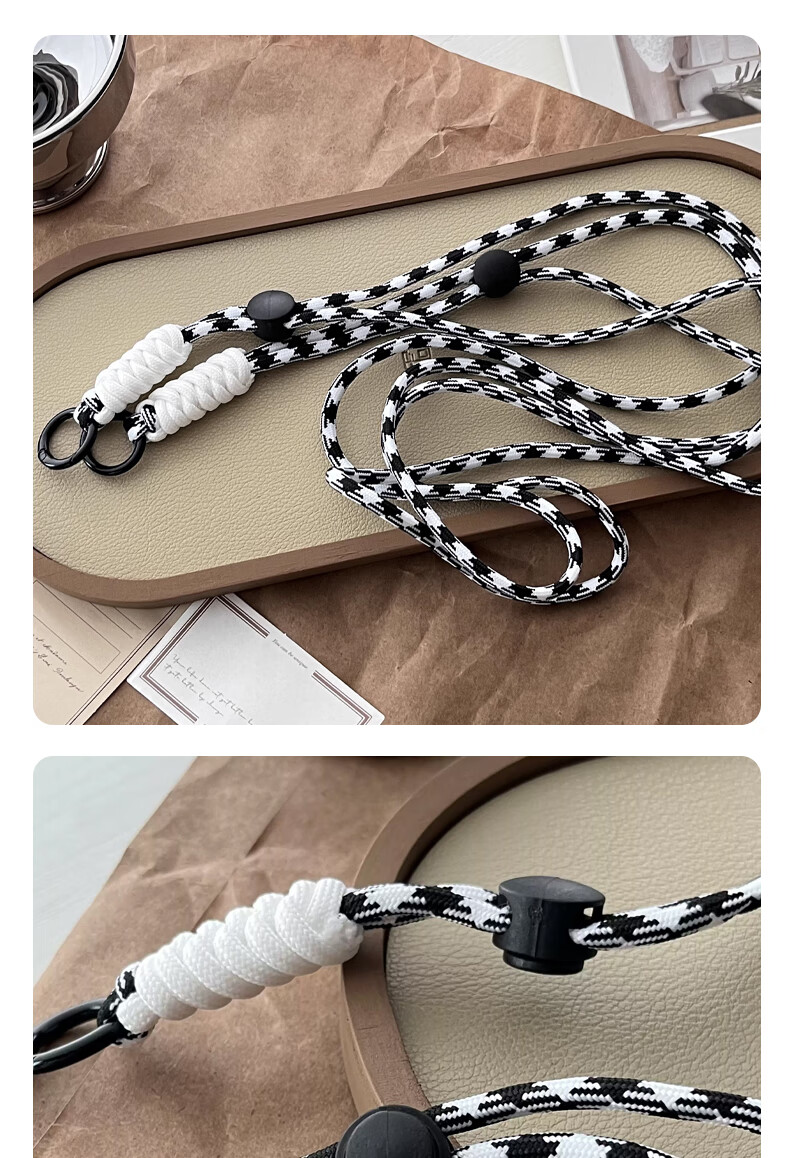 Dipuer Detachable Phone Strap with Adjustable Crossbody Sling, Neck Strap, Anti-Loss And Drop Protection, Cartoon Design, Suitable for All Phones, Black Cat 7