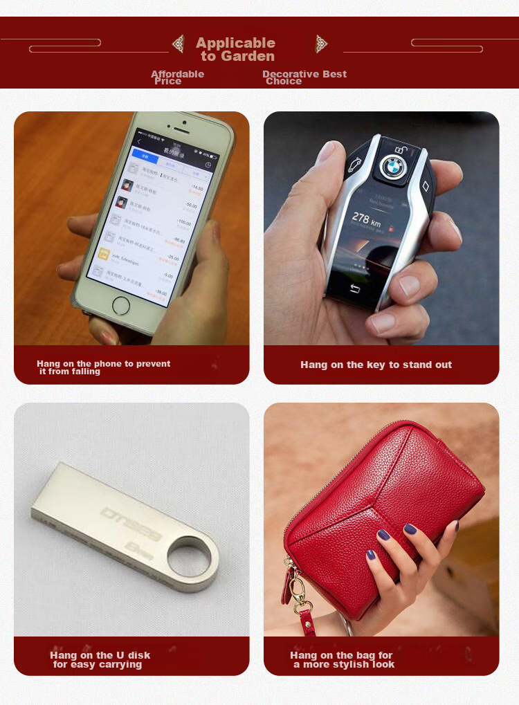 Jiangming Phone Pendant, Natural Agate Jade Phone Chain, Pure Copper Ingot Peace Buckle, Car Key USB Drive Phone Case Lanyard, Anti-Loss, Short Metal Chinese Style Pendant for Men And Wome 4