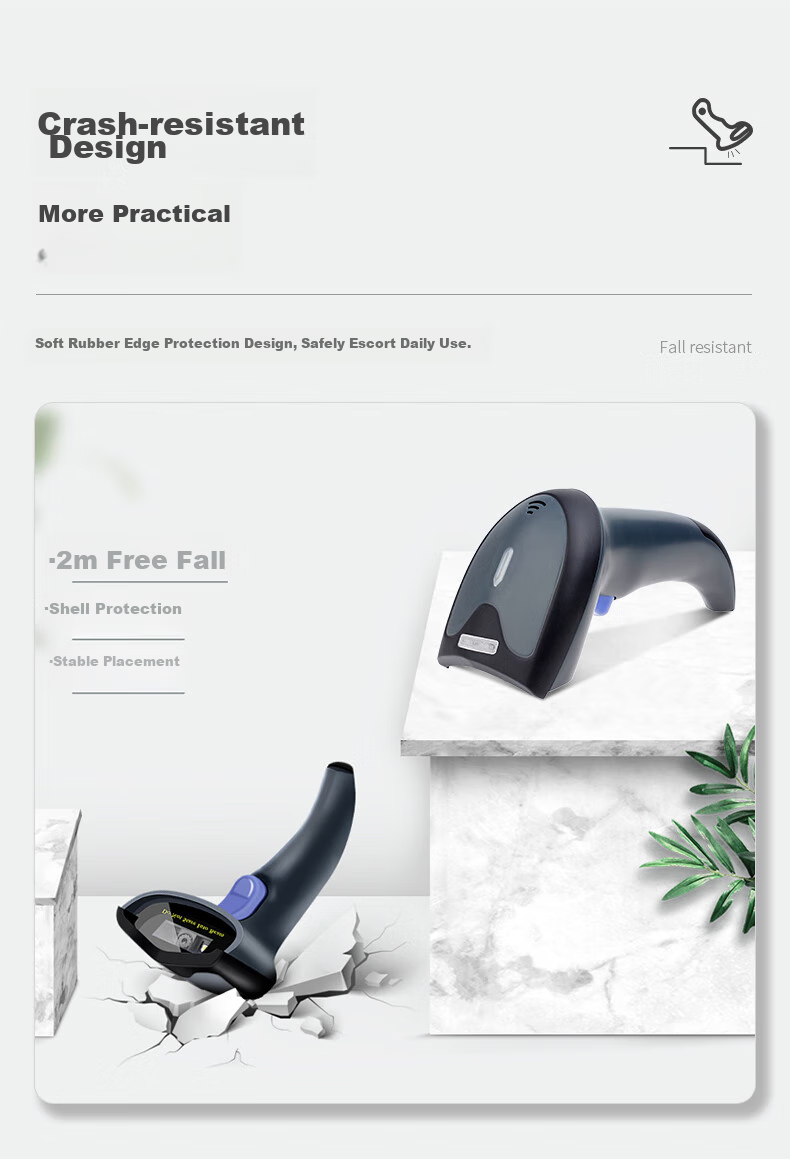 NTEUMM Wireless 1D Barcode Scanner for Warehouse, Express Delivery, Product Barcode, Screen Payment Code Scanner, Supermarket Cashier Barcode Scanner W6 6