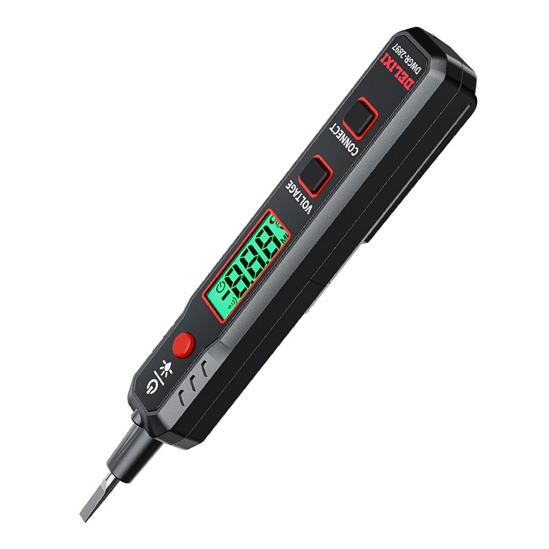 Delixi Electric Pen 2897 Smart Voltage Tester Multifunction Wire Break Detection Digital Display Electrician Induction Test Pen