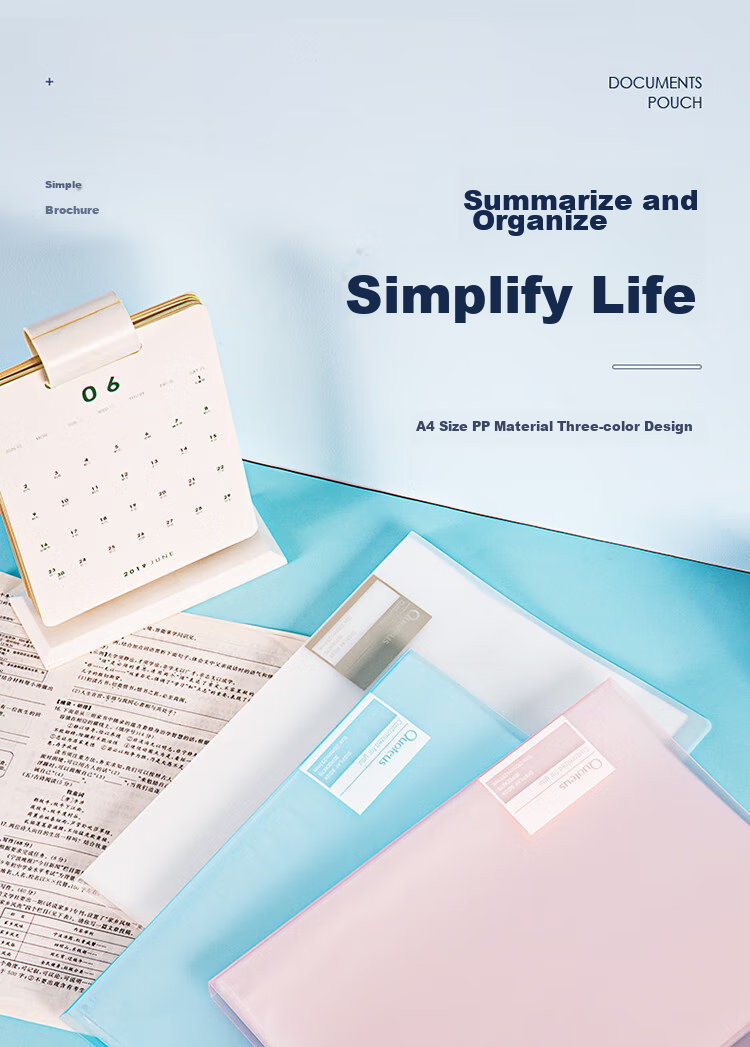 Deli A4/30-Page Pastel Document Folder Student Exam Paper File Folder Certificate Collection Folder Prenatal Checkup Report Organizer Office Document Protector 3 Mixed Colors Pack 27151 1