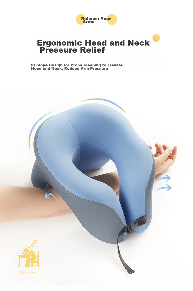 Jingmao Nap Pillow, Face-Down Pillow, Office Nap Aid, Lunch Break Pillow, U-Shaped Pillow, for Primary School Students And Adults, Face-Down Sleeping Pillow 10
