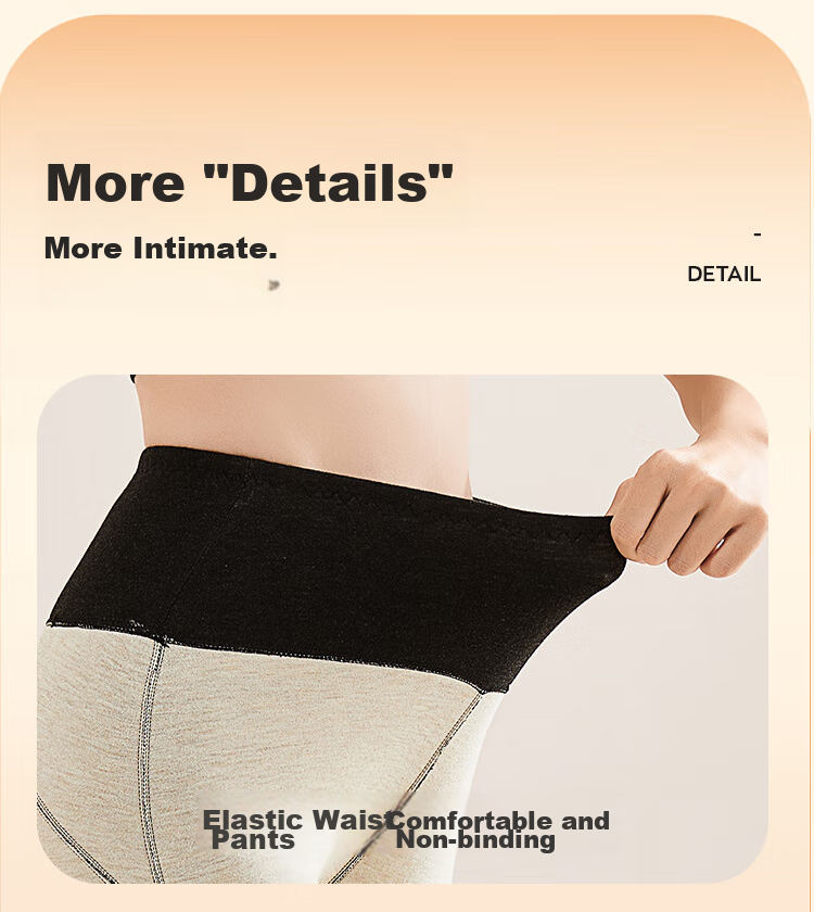 MiiOW [Polyester Temperature-Raising Wool Silk] Women's Thermal Pants, High-Waist Tummy Control, Body-Shaping, Butt-Lifting, Fleece-Lined Leggings for Autum 15