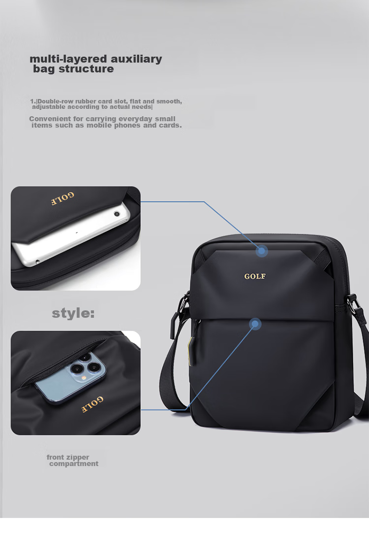 GOLF Shoulder Bag, Casual Crossbody Bag for Men And Women, Lightweight Versatile Handbag, Trendy Phone Pouch, Sports Bag 4
