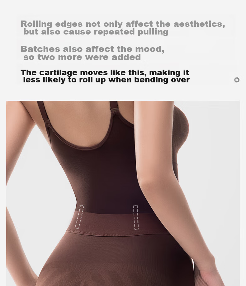 Quxianzhuyi [Song Xi Same Style] Black Chocolate Slimming Bodysuit Tummy Control Waist Cincher, Black [Thin Straps], Size M 25