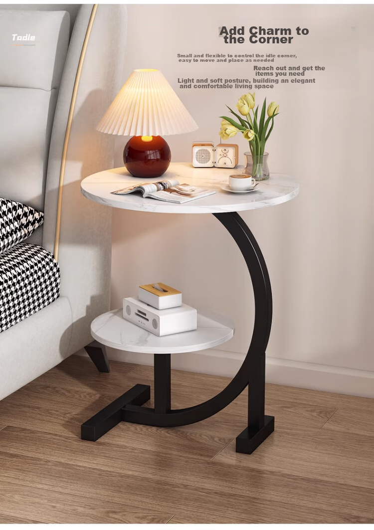 Jingcai Side Table, Coffee Table, Sofa Table, Tea Table, Computer Desk, Adjustable Height Desk, Bedside Table, Small Table JCJ25 Walnut Color 2