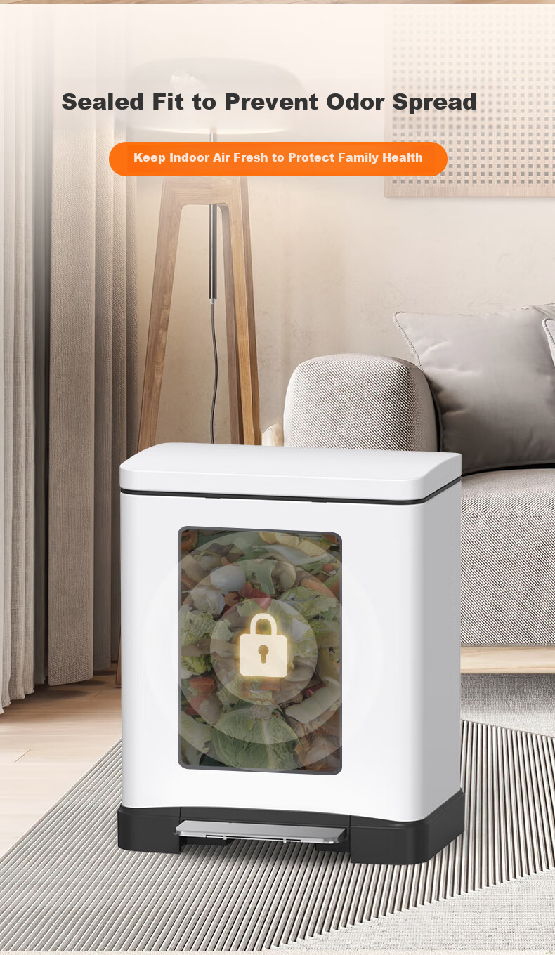 BOBO Stainless Steel Kitchen Trash Can, 20L Titanium Gray Foot Pedal Trash Can with Lid, Large Size for Living Room And Home Use, Model 8858 4