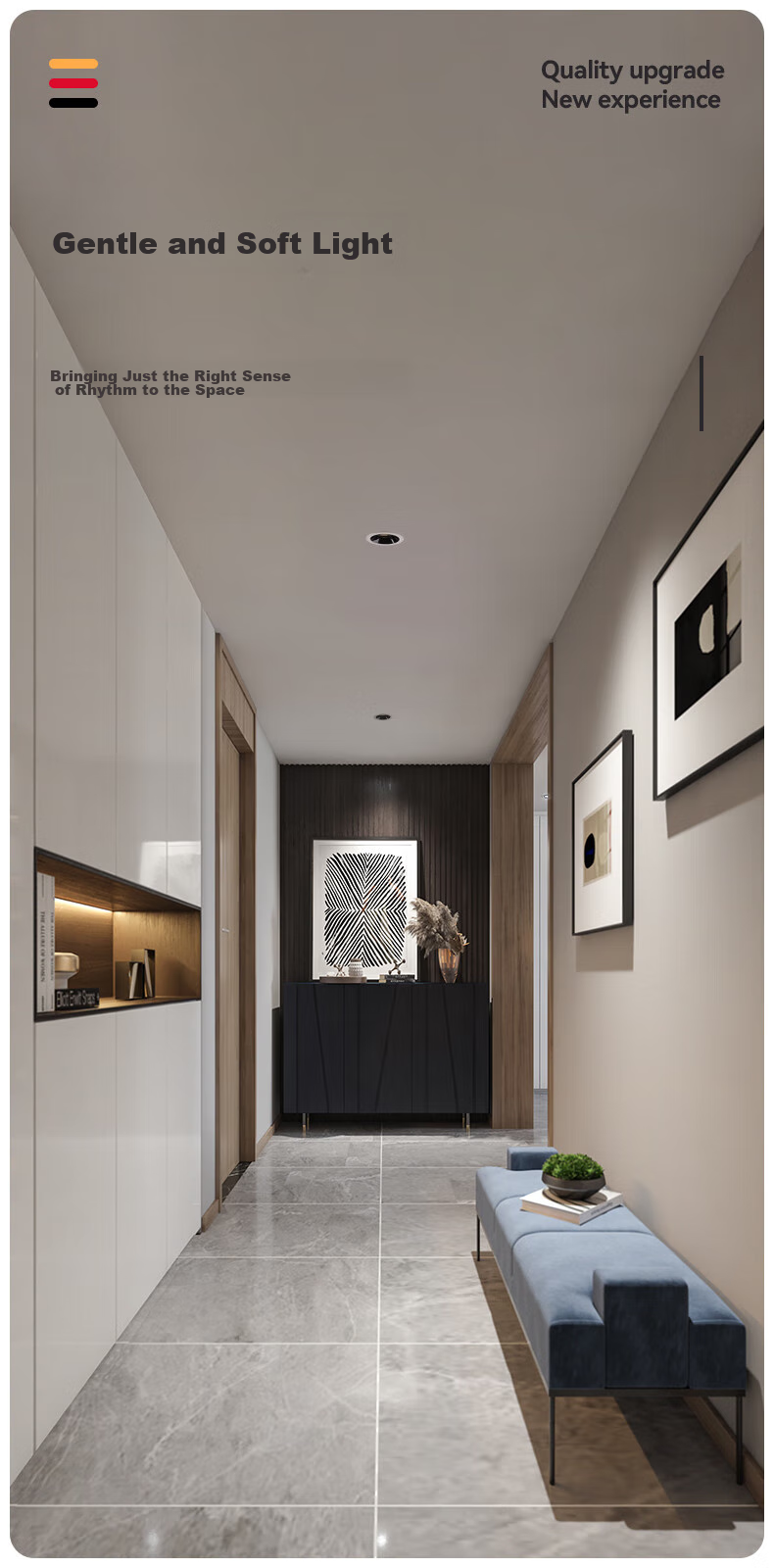 CDN LED Spotlight, Recessed, for Home Use without Main Light, Full Spectrum Anti-Glare Wall Washer, 9W, 4000K, 36° 16