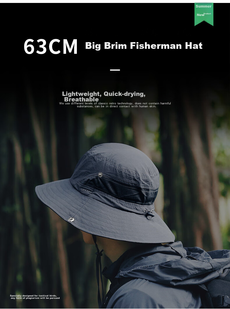 Zhanshuniao (Lightweight And Breathable) Wide Brim Summer Outdoor Fisherman Hat for Men And Women, Hiking Sun Protection Hat, Lightweight Sunshade Fishing Hat 2