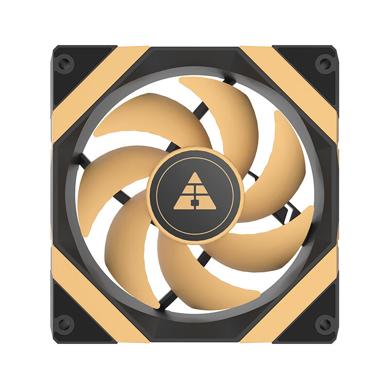 Golden Field Aierdun FZ-L12 Black Gold Straight Blade Non-Glow PWM Temperature Control 12cm Desktop Case Cooling Fan 7 Blades/Low Noise/High Efficient Cooling/Hydraulic Bearing