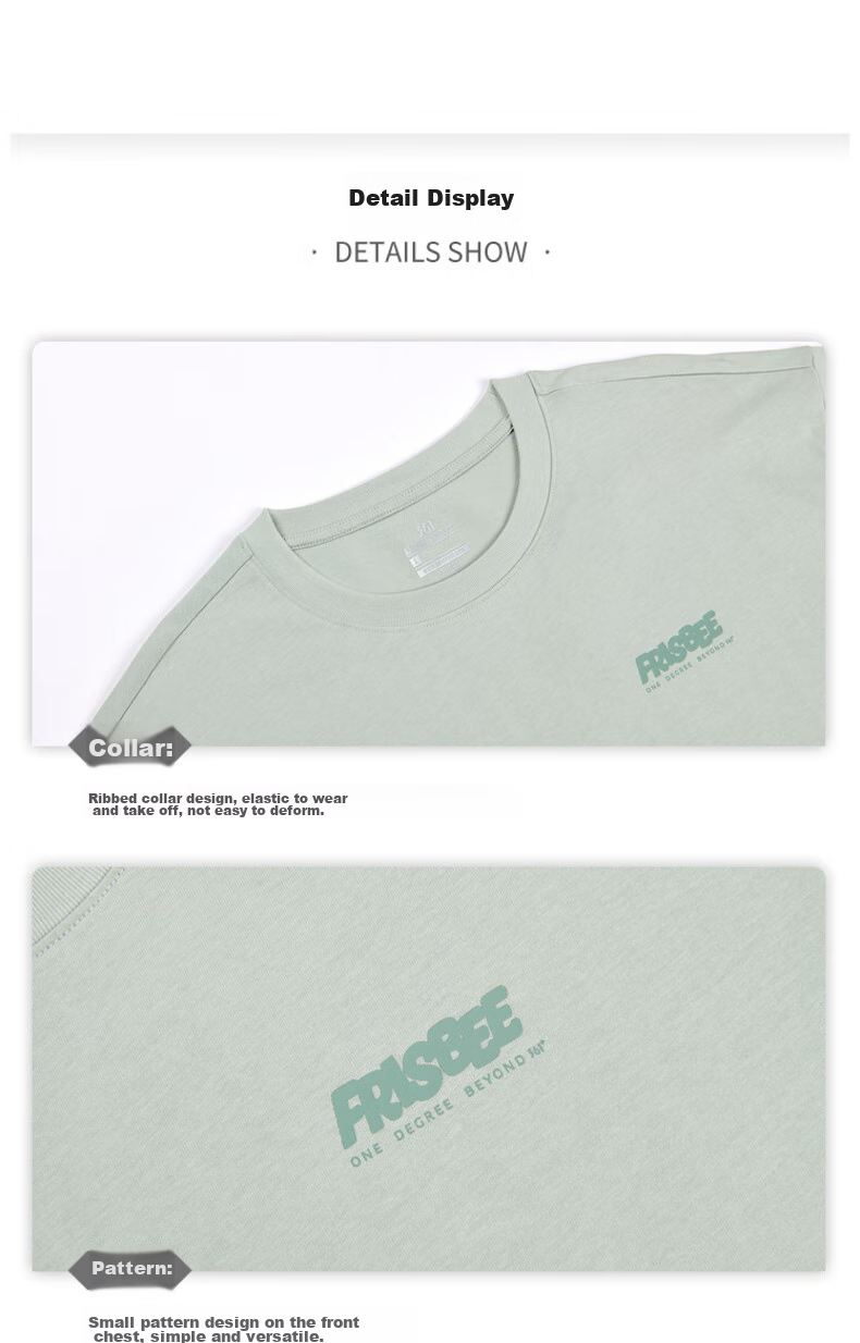 361° Men's Short Sleeve T-Shirt Spring Summer Sports Loose Casual Outdoor Crew Neck Top Unisex 632623106-2 36