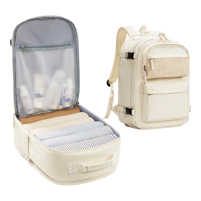 Landcase Backpack Travel Bag, Large Capacity Backpack for Women, Short-Trip Travel Bag, Business Trip Luggage Bag for Men, 3757 Off-White