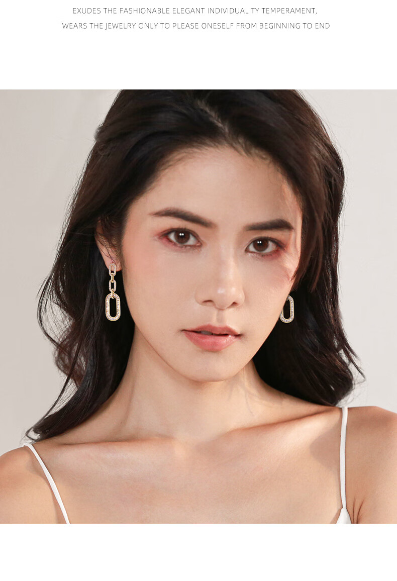 Elegant Geometric Silver Stud Earrings for Women, Fashionable Long Silver Needle Earrings, Niche Design Ear Jewelry, Birthday And New Year Gift 6