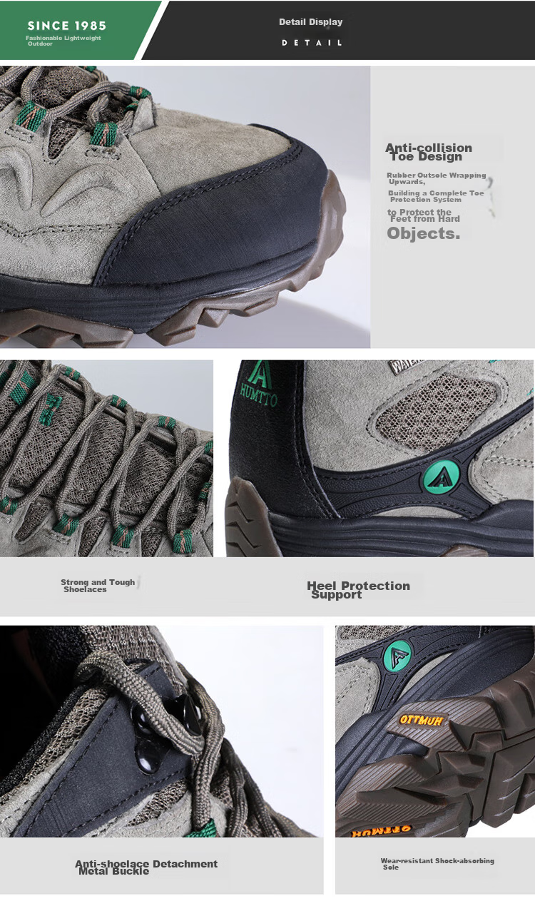 HUMTTO New Hiking Shoes, Comfortable Shock-Absorbing Outdoor Trekking Shoes, Non-Slip Wear-Resistant Men's Cross-Country Climbing Shoes, Khaki, Size 40 14